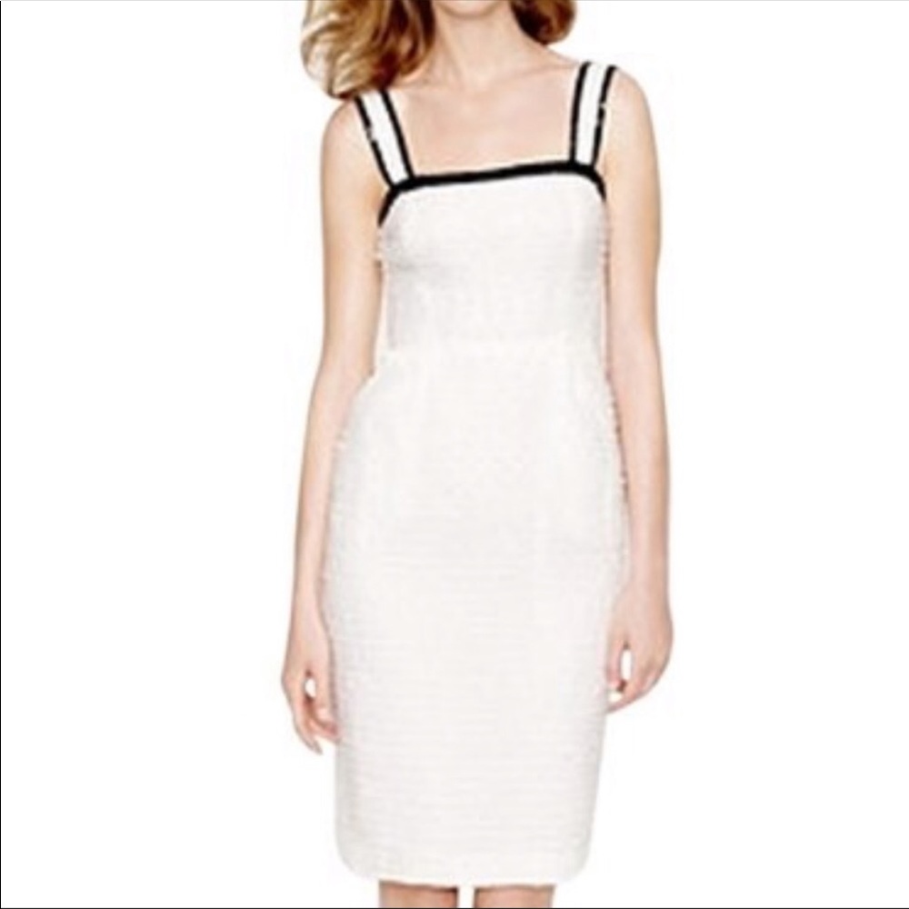 JCrew collection dress white with black trim